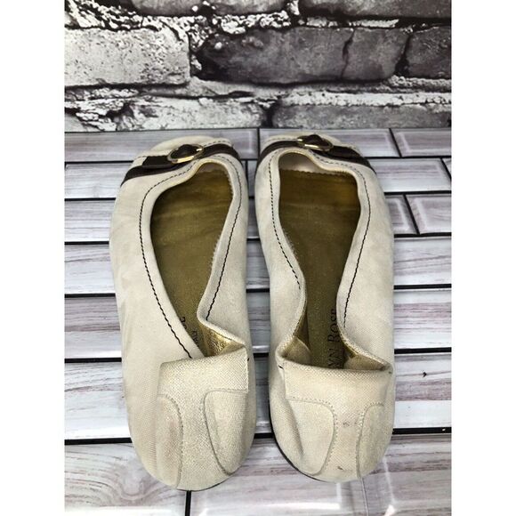 Taryn Rose Ivory Leather Brown Leather Strap Pumps Peep Toe Shoes Women sz 39EU - Picture 10 of 16